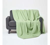 Organic Cotton Waffle Blanket/ Throw Blue, Pink, Green, Natural, White