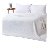 Organic Cotton Waffle Blanket/ Throw White, 228 x 228 cm