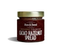 Organic Crunchy Cacao Hazelnut Spread by Sun & Seed - 200g - No refined Sugar - Plant Based - No palm Oil - 100% Organic Hazelnuts - Vegan Spread