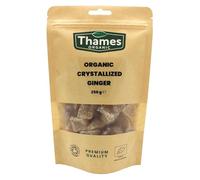Organic Crystallized Ginger - High Energy, Chewy, Vegan, GMO-Free, Certified Organic - Sweet and Spicy Snack or Cooking Ingredient - Thames Organic 250g