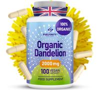 Organic Dandelion Root Capsules - 2000mg - 100 Capsules - Water Retention - High Strength for Bloating & Fluid Balance with High Absorption- Supports Liver Detox - FuelFinity® - Vegan