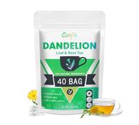 Organic Dandelion Root Herbal Tea, Premium Dandelion Root Leaf with Chrysanthemum and Cassia, Helps Improve Digestion & Immune System, Caffeine Free, 40 Tea Bags