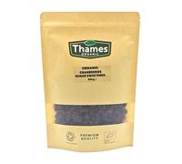 Organic Dried Cranberries 500g- Sweetened with Sugar, Whole & Juicy, Resealable Bag - Vegan, Non-GMO, Ideal for Baking, Salads, Snacks - Packed in UK by Thames Organic