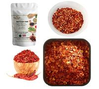 Organic Dried Red Crushed Hot Chilli Flakes by Spices&herbsuk - Red Pepper Flakes Sprinkle onto Pizza Pasta Flatbread Barbeque Rub Glaze Grill Tandoori Seasoning Sauces Curries Spicy Flavor - 250g