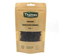 Organic Dried Sour Cherries Pitted, Sun Dried, Tart Cherry - No Additives, No Preservatives, Unsulphured, Vegan, GMO Free - All Natural - Thames Organic 70g