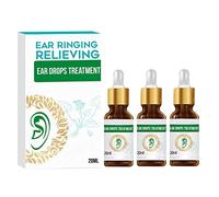Organic Ear Ringing Remedy Drops, Ear Drops for Ear Infection Treatment, Pain & Earache Drops, Relieves Ear Aches, Infections, Swimmer's Ear, Tinnitus Ear Drops, 20ml Effectively (3Pcs)