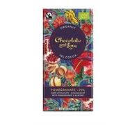 Organic/Fairtrade dark chocolate with pomegranate and almond 70%, Price is for a pack of 14 by Chocolate and Love