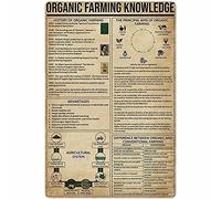 Organic Farming Knowledge Metal Tin Signs Agriculture Study Guide Posters Farmers Collection Plaque Decoration Farmhouse Farm Room Wall Decor 12x16 Inches