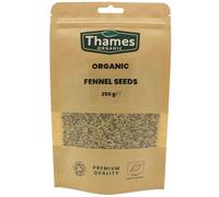 Organic Fennel Seeds 250g - Aromatic, Vitamin A, Vitamin C, No Additives, Preservatives, Raw, Vegan, GMO Free, Certified Organic - Thames Organic
