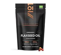 Organic Flaxseed Oil Capsules 1440mg - 64% Omega 3-6-9 - 120 Count - Cold Pressed - Rich in Alpha Linoleic Acid, Linoleic Acid & Oleic Acid - by Alpha01
