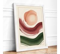 Organic Forms in Earth Minimalist Framed Wall Art Print A1 (84.1×59.4cm) White, Wall Decor for Living Room, Bedroom, Office & Home, Ready to Hang, Art Gift