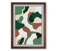 Organic Forms Minimalist Framed Wall Art Print A4 (29.7×21cm) Walnut, Wall Decor for Living Room, Bedroom, Office & Home, Ready to Hang, Art Gift