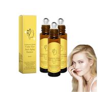 Organic Frankincense & Castor Oil Roller Ball - Soothing Puffy Eyes & Dark Circles Appearance, Hydrating Lightweight Blend with Jojoba Oil for Delicate Skin Care,Sensitive Eye care (3 Bottles)