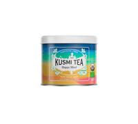 Kusmi Tea Happy Mind - 100 gr Loose Tea Tin - Plant-Based Organic Herbal Tea with Dragon Fruit, Turmeric, Apple, Chili Pepper, Moringa, Lemon & Ginger - Caffeine Free