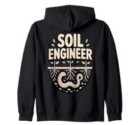Organic Gardener SOIL ENGINEER Earthworm Roots Zip Hoodie