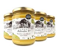 Organic Ghee 1000g (4 x 250g Pack) | Free Range, Grass Fed English Butter | Certified Organic Clarified Ayurveda | Activator X: Rich in Vitamin A, D3, E, K2 | Vegetarian