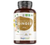 Organic Ginger Capsules - 650mg 90 Odourless Capsules -Organic Supplement for wellness, Heart and Stomach