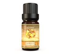 Organic Ginger Essential Oil 10ml - Cosmos Certified, Pure Ginger Root Oil, Therapeutic Grade for Aromatherapy & Massage - Free E-Book by Ecodrop