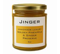 Organic Ginger Preserve - Handcrafted Small Batch Fruit Preserve - Bold Spiced Spread with Citrus Brightness - Gourmet Toast, Cheese & Yogurt Topping (8oz, Pineapple & Ginger)