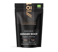 Organic Ginger Root 1400mg - High Strength Zingiber Officinale Supplement - 90 Vegan Capsules (45 Day Supply) - Resealable and Recyclable Pouch - by Alpha01