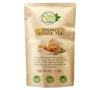 Organic Ginger Tea Bags - Pure Chopped Ginger Root from India - Spicy, Warming and Naturally Caffeine-Free - The Natural Health Market - 15 Biodegradable Herbal Tea Bags in Plastic-Free Pouch