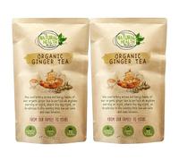 Organic Ginger Tea Bags - Strong Ginger Herbal Tea Made with Pure Ginger Root - Caffeine-Free - Plastic-Free Tea Bags - Soil Association Organic - 100 Bags (2x50) - The Natural Health Market