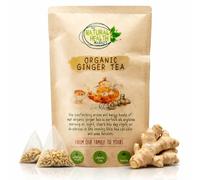 Organic Ginger Tea Bags - Strong Pure Ginger Root Herbal Tea - Plastic-Free & Caffeine-Free - Soil Association Organic - 50 Compostable Tea Bags - The Natural Health Market