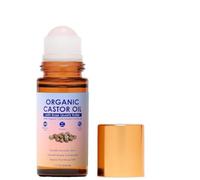Organic Golden Castor Oil Roll-on, Deeply Moisturizing Essence, Promotes Eyelash and Eyebrow Growth, Nourishes Skin, Suitable for Face, Body, and Hair