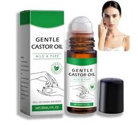 Organic Golden Castor Oil Roll-On,Natural Cold Pressed Castor Oil,Moisturising Body Oil with Rose Quartz Roller,Essential Oils for Skin,Body Oil for Dry Skin,Hair Oil For Dry Hair,Massage Oil