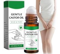 Organic Golden Castor Oil Roll-On,Natural Ingredients Women Massage Oils,Organic Cold Pressed Essential Oil,Castor Oil Roll On For Belly and Face,Moisturizing,Gentle And Effective Roller Body Oil,30ML