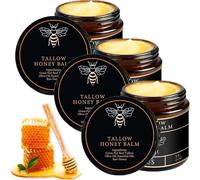 Organic Grass-Fed Beef Tallow Balm, Natural Honey & Beeswax Moisturizer, 100% Grass-Fed Beef Tallow, Deep Hydration & Nourishment, Oil-Free & Unscented
