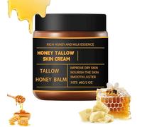 Organic Grass-Fed Beef Tallow Balm with Raw Honey - Generic Beef Tallow Moisturizer Grass Handmadeall Refreshing and Non-sticky, Skin Is Radiant for Women Man (Original, 100ml)