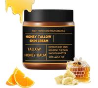 Organic Grass-Fed Beef Tallow Balm with Raw Honey - Generic Beef Tallow Moisturizer Grass Handmadeall Refreshing and Non-sticky, Skin Is Radiant for Women Man (Honey, 100ml)
