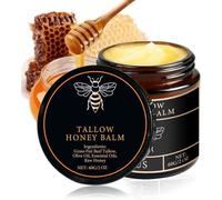 Organic Grass-Fed Beef Tallow Balm with Raw Honey, Moisturizing Cream for Soft, Smooth Skin, Handmade All-Natural Moisturizer, Deep Hydration & Nourishment, Oil-Free & Unscented (1)