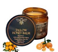 Organic Grass-Fed Beef Tallow Face Moisturizer with Raw Honey - Soothing & Nourishing Balm for Face & Body, Hydrates Dry Skin, 2.01 oz (Citrus 1pcs)