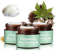 Organic Grass Fed Beef Tallow, Grass-fed Beef Tallow with Frankincense Oil & Castor oil, Organic Beef Tallow Moisturizer for Skin, Tallow and Manuka Honey Balm for Face, Body 30g (3)