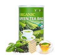 Organic Green Tea Bags| 70 Count VitalForest Unbleached Chinese Green Tea Packets| Natural Premium Real China Herbal Green Leaves Tea