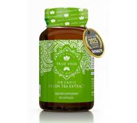 Organic Green Tea Extract, Low Caffeine EGCG Supplement, 60 Vegan Capsules | Soil Association Certified Organic Green Tea Supplement 20x Concentrated | Natural EGCG | Ayurveda | True Veda | UK Made