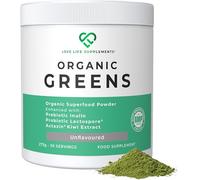 Organic Greens by LLS | 273g - 30 Servings | Unflavoured | Contains 6 Organic Greens - Kale, Spirulina, Spinach, Seagreens, Pea, Chlorella Plus Inulin and Lactospore® | Love Life Supplements