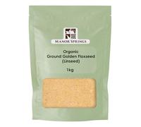 Organic Ground Golden Flaxseed (Linseed) 1kg by Manor Springs Organic