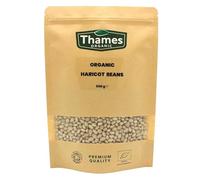 Organic Haricot Beans 500g - High Fibre, High Protein, No Additives, No Preservatives, Raw, Vegan, GMO-Free, Certified Organic - Nutritious and Flavorful - Great for Soups, Salads - Thames Organic