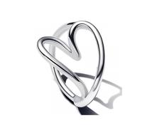 Pandora Silver Openwork Heart Ring - 48