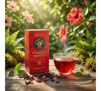 Organic Hibiscus Herbal Infusion Tea - 20 Teabags (Pack of 6, Total 120 Teabags)
