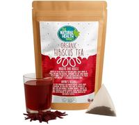 Organic Hibiscus Tea Bags - 50 Biodegradable Pyramid Bags | Pure Dried Hibiscus Flowers, Naturally Caffeine-Free | Soil Association Certified | The Natural Health Market - Made in the UK