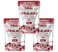 PSN Himalayan Pink Salt 1kg - Fine | 100% Pure & Natural | Food Grade Mineral Salt | Ideal for Cooking, Spa, Bath Soak, Health, Agriculture & Industrial Use (Pack of 3)