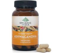 Organic India Ashwagandha, Certified Organic & Vegan, 90 Capsules