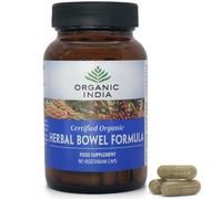 Organic India Herbal Bowel Formula - Organic Bael Leaf, Chandrashoor Seed & Psyllium Husk - Supports Digestive Balance & Regularity - Supplements for Men & Women - Vegan & Additive Free - 90 Capsules