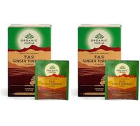Organic India Tulsi Ginger Turmeric Tea - Organic Tulsi, Ginger & Turmeric Infusion - Bold Warming Herbal Blend with Earthy Spice - Caffeine-Free for Daily Vitality - 18 Individually Wrapped Tea Bags