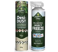 Organic Insect Killer 450g Diatomaceous Earth Bundle with Insect Freeze Spray Kills Silverfish Cockroaches Fleas Bedbugs Woodlice Natural & Organic Pesticide Free