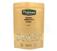 Organic Jumbo Oat Flakes - 100% Pure, Whole Grain, No Additives or Preservatives - Vegan, GMO-Free, Certified Organic - Delicious and Nutritious Breakfast Option - Thames Organic 1kg